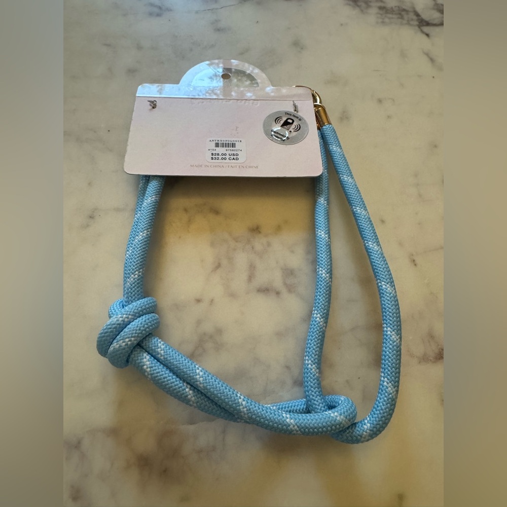 NWT Anthropologie Sporty Cord Bag Charm Strap in Light Blue - Picture 4 of 4